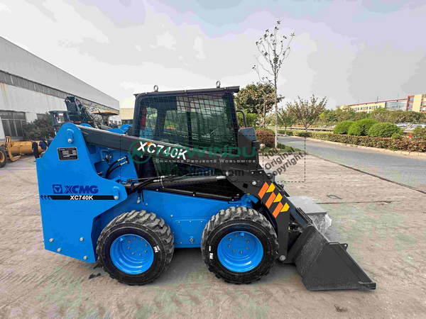 Self-Propelled Concrete Mixer JBC12 & 2 XCMG XC740K Skid Steer Loaders